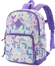 Girls' Backpack, Children's Backpack, Kindergarten Backpack, Elementary School Backpack with Chest Strap, Lightweight Girl Gift 2-8 Years Travel/Camping Backpack - Butterfly Purple