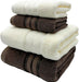 4 Pcs Pure Cotton Bath Towels Set70x140cm 2pcs 35x75cm 2pcs Soft AbsorbentQuick Drying Hotel Bathroom Travel Family SPA Dormitory and Home use Towels (Beige+Brown)