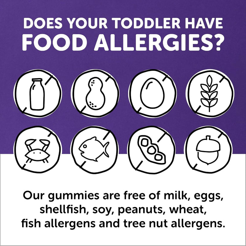 Toddler Formula Daily Gummy Multivitamin: Vitamin C, Vitamin D3, & Zinc for Immunity, Gluten Free, Omega 3 Fish Oil (DHA/EPA), Vitamin B6, B12, 180 Count (60 Day Supply)