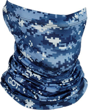 GOT Sports UPF 50+ Fishing Neck Gaiter - UV Face Mask Sun Protection for Men & Women - Camo SPF Face Cover Gator - Digital Navy Camo