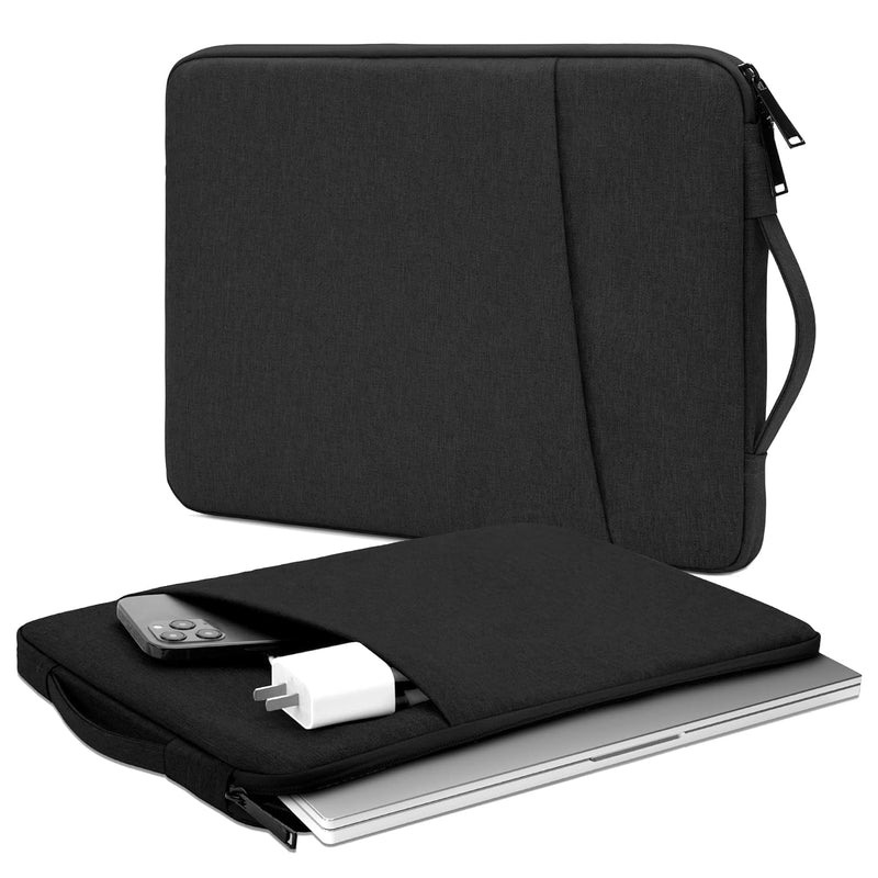 Arae Laptop Sleeve Case 14-15.4 inch Compatible with HP, ASUS, Lenovo, Acer, Notebook, Carrying Computer Bag Accessories Polyester Case with Pocket,Black