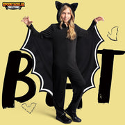 Spooktacular Creations Halloween Kid Bat Costume Glow in the Dark, Bat Wings Costume, Black Jumpsuit for Boy, Girls