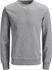 mens JJEBASIC SWEAT CREW NECK NOOS Sweatshirt (pack of 1) - Light Grey Melange