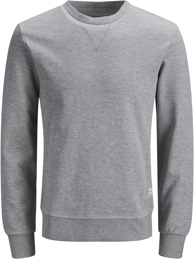 mens JJEBASIC SWEAT CREW NECK NOOS Sweatshirt (pack of 1) - Light Grey Melange