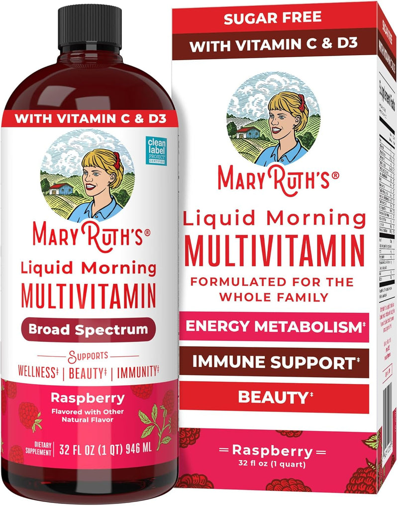 Gluten-free Morning Liquid Vitamin (Raspberry,32oz)