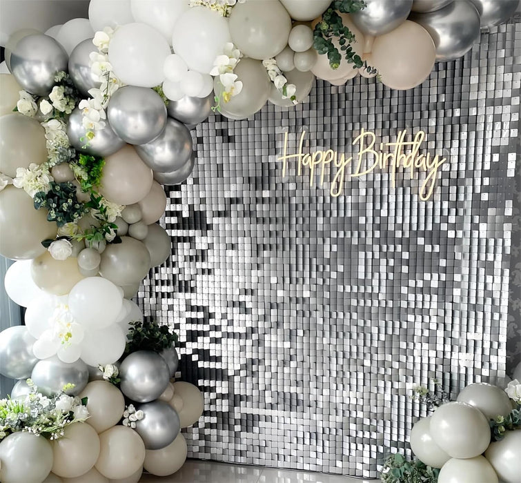 Kate Square Gold Shimmer Wall Sequin Panel Backdrop Birthday Wedding Background Decoration Wall(Pack of 12)