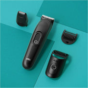 Braun All-In-One Style Kit Series 3 SK3400, 4-in1 Face & Head Trimming Kit, Ultra Sharp Blade, Rechargeable 50 Mins Cordless Runtime - Black
