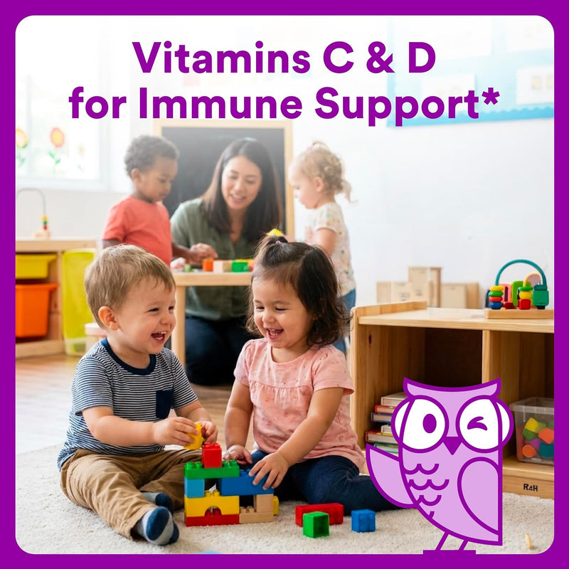 Toddler Multivitamin Gummies - Improved Formula: Omega 3 (DHA/EPA), Vitamins D3, C, Vitamin B12, B6, A, K & Zinc, Biotin, Gluten Free, Three Fruit Flavors, 60 Count (30 Day Supply)