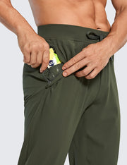 CRZ YOGA Men's Lightweight Jogger Pants - 30'' Elastic Stretchy Pants with Side Pockets