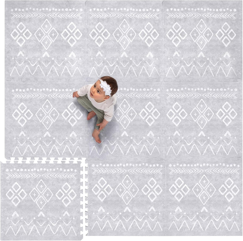 Lillefolk Baby Foam Play Mat - Baby Play Mat Floor Tiles for Kids Puzzle Piece Floor Mat - Foam Baby Mat for Floor Play Mats - Babies & Toddlers Non Toxic Play Mat for Baby Tummy Time Mat 6x6ft Beige
