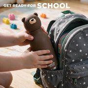 Kids Water Bottle 460ml Insulated Stainless Steel - AMICA STUDIO (Bruno Bear)