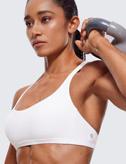 CRZ YOGA Women's Cute Yoga Sports Bra Strappy Sexy Back Padded Low Impact Workout Clothes Bra Tops