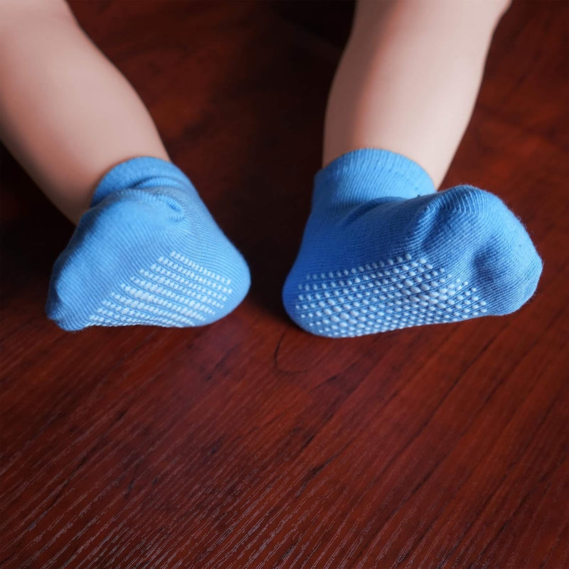 CozyWay Non-Slip Socks with Grippers - Ankle Style for Little Girls and Boys, Infants, Toddlers, Children