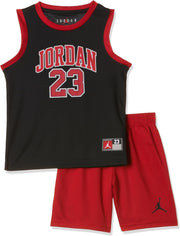 Unisex Kids Jordan 23 Jersey Set SET (pack of 1) - BLACK(GYM RED)
