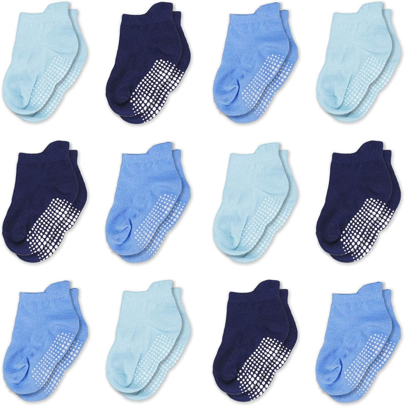 CozyWay Non-Slip Socks with Grippers - Ankle Style for Little Girls and Boys, Infants, Toddlers, Children