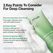 Heartleaf Quercetinol Pore Deep Cleansing Foam, Facial Cleanser, for Double Cleansing, BHA, Hyaluronic Acid, Glycerin, Face Wash, Blackhead Remover, (150ml/5.07 fl.oz.) - green