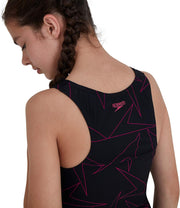 Girls' Boomstar Tankini, Black/Electric Pink, 32 (13-14 Yrs)
