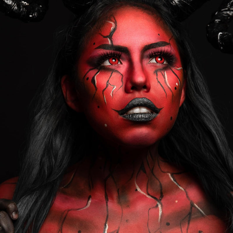 Spooktacular Creations 3 PCS Halloween Makeup Face Body Paint Set Foundation Makeup Waterproof Stick Kit Halloween Eye SFX Zombie Cosplay for Adult Party Dress Up (Black White Red)