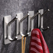 McMola Adhesive Hooks, Self Adhesive Hooks,Waterproof Self Adhesive Hook Heavy Duty Wall Hooks for Home Kitchen Bathroom Hanging Coat Cloth Towel Key Decorations(12 Pack) - 4Pack Silver Sticky Hooks
