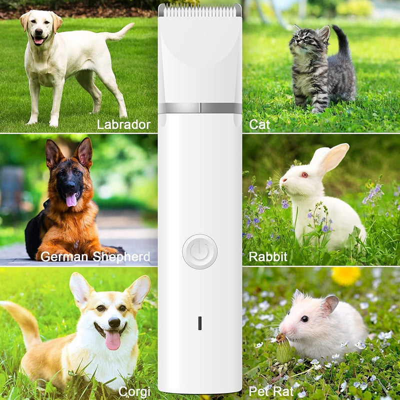 Mumoo Bear Cat Grooming Clippers Kit, Low Noise Cat Shaver for Matted Fur Claw, 3-in-1 Paw Trimmer for Dogs-Rechargeable - Cordless Quiet Nail Grinder Shaver for Cats and Other Pets