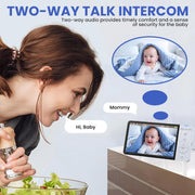 RFAQK Baby Monitor-720P 5" Baby Camera Monitors, Video Baby Monitor with Camera and Audio, Night Vision, 4X Pan-18 HOURS VOX MODE, Temperature Sensor, Baby Monitor no Wifi with Lullabies