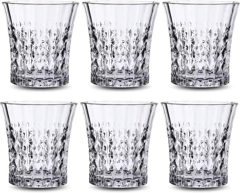 FEELINGS 6 PCS Glass Tumbler Set by Addox Premium Drinking Glasses 240ml (Crystal Luxe) - PureGlass