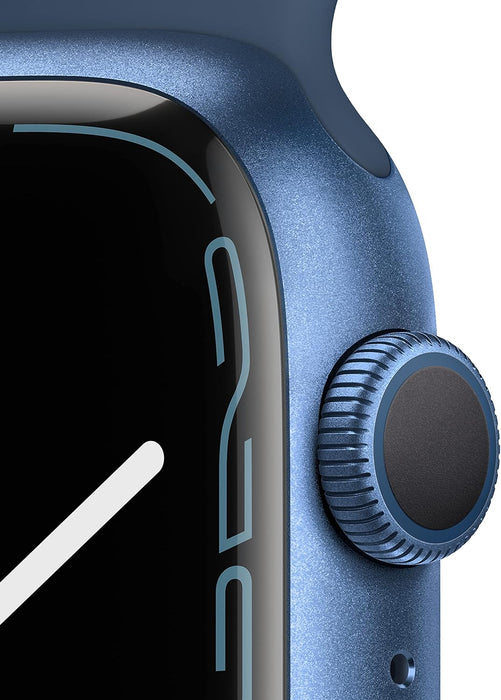 Apple Watch Series 7 (GPS, 45mm) Smart watch - Midnight Aluminium Case with Midnight Sport Band - Regular. Fitness Tracker, Blood Oxygen & ECG Apps, Always-On Retina Display, Water Resistant (Renewed)