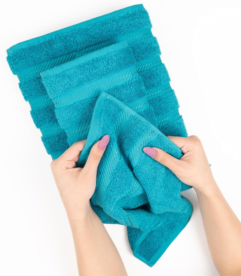 American Soft Linen GMSD 6-Piece 100% Turkish Genuine Cotton Premium & Luxury Towel Set for Bathroom & Kitchen, 2 Bath Towels, 2 Hand Towels & 2 Washcloths [Worth $72.95] - Rockridge Grey