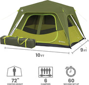 OUTDOOR 6 PERSON INSTANT CABIN TENT 10' x 9'