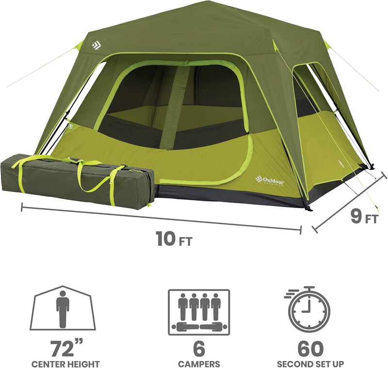 OUTDOOR 6 PERSON INSTANT CABIN TENT 10' x 9'