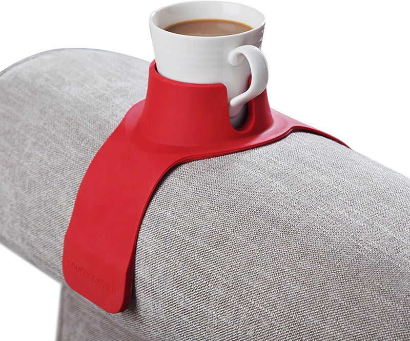 HIT PRODUCTS CouchCoaster Drink Holder for Sofa, Jet Black - Rossa Red