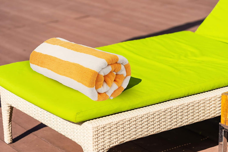 Bliss Casa Oversized Beach Towels (2 Pack, 90x180 cm) - Extra Large 100% Cotton Summer Pool Cabana Stripe Highly Absorbent & Soft Towel (Beach Towel - 2PC, Blue)