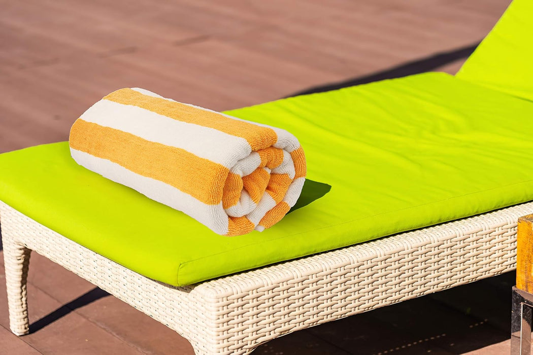 Bliss Casa Oversized Beach Towels (2 Pack, 90x180 cm) - Extra Large 100% Cotton Summer Pool Cabana Stripe Highly Absorbent & Soft Towel (Beach Towel - 2PC, Blue)