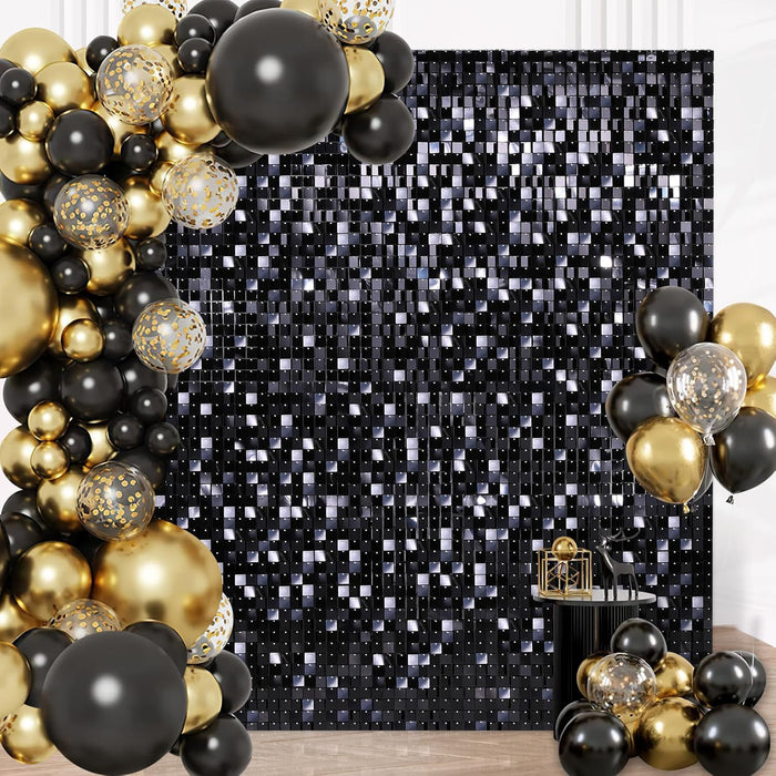 B-COOL Shimmer Wall Backdrop Sequin Wall Panels Pack of 24 Light Gold Glitter Backdrop Panel for Birthday Home Anniversary Engagement Bachelorette Parties Decorations