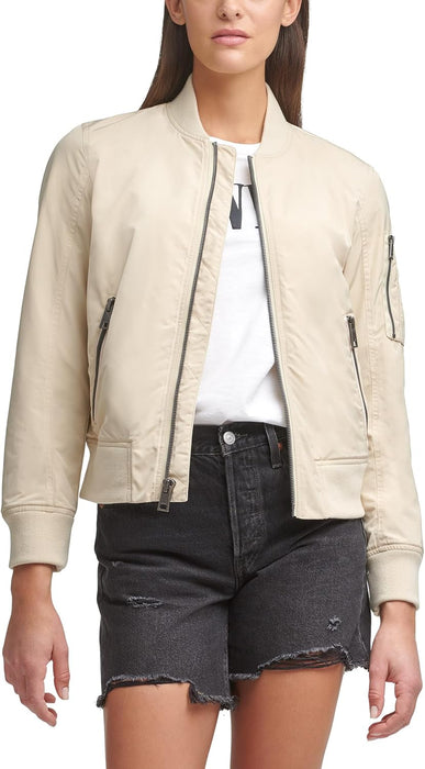 Levi's Women's Women's poly bomber jacket with contrast zipper pockets Jacket