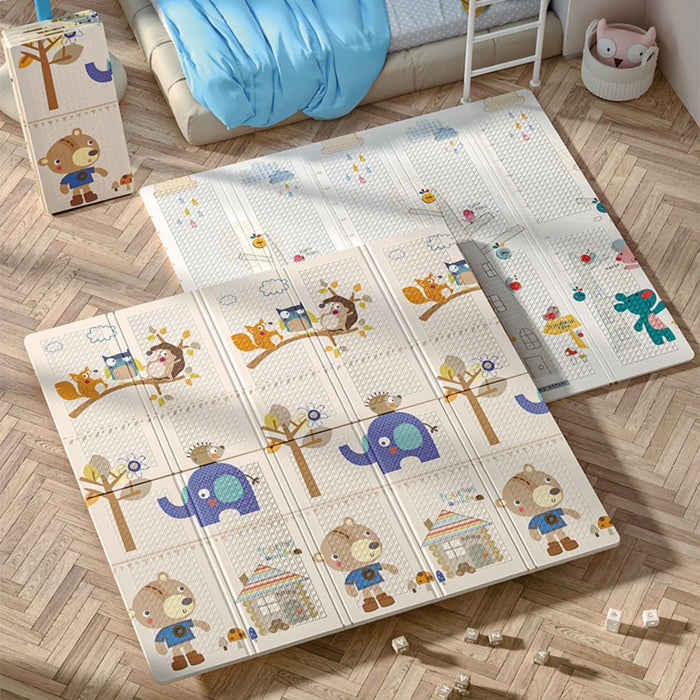 AM ANNA Baby Floor Play Mat, 0.6 in Thicker Reversible Foldable Baby Play Mat,Extra Large Play Mat for Baby Waterproof Non Toxic Anti-Slip Reversible Foam Playmat for Baby Toddlers Kids(79"x71")