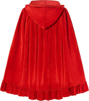 Spooktacular Creations Halloween Floral Red Riding Hood Cape for Adult Women, Short Riding Hooded Cloak for Cosplay Parties