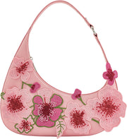 Women's Harlee Shoulder Bag - Embroidered Pink
