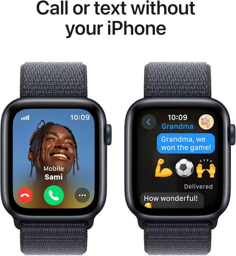 Apple Watch SE (2nd Gen) GPS + Cellular 40mm Smartwatch with Silver Aluminium Case with Denim Sport Band - M/L. Fitness and Sleep Trackers, Crash Detection, Heart Rate Monitor, Retina Display