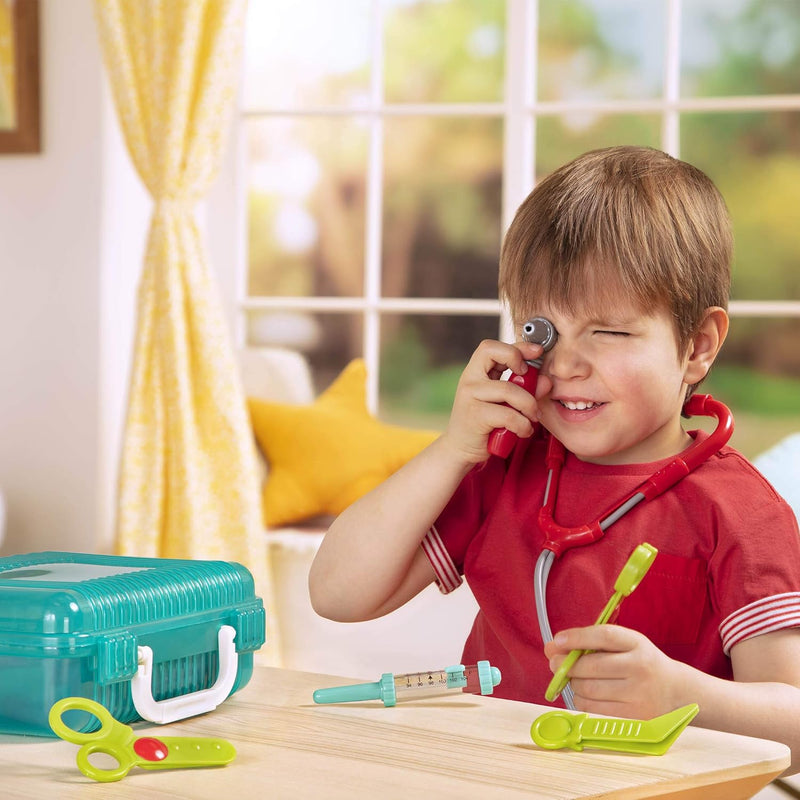 Battat Deluxe Doctor Kit Pretend Play Doctor Set for Kids 3 years + (11-Pcs), Blue - Battat – Deluxe Doctor Kit – Pretend Play Doctor Set for Kids 3 Years + (11-Pcs)