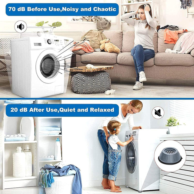4pcs Anti Vibration Pads for Washer Dryer Shock and Noise Cancellation, Washing Machine Stand to Prevent Shifting, Shaking Walking for Home