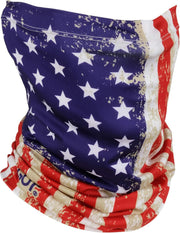 GOT Sports UPF 50+ Fishing Neck Gaiter - UV Face Mask Sun Protection for Men & Women - Camo SPF Face Cover Gator - Old Glory American Flag