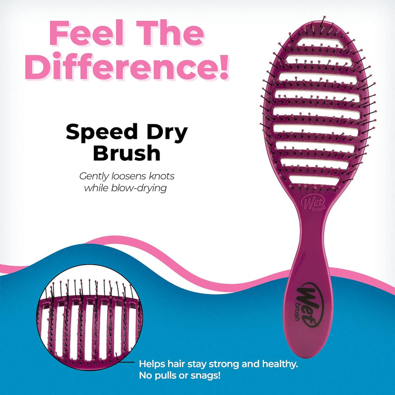 Wet Brush Speed Dry Hair Brush - Color Wash, Watermark - Vented Design and Ultra Soft HeatFlex Bristles Are Blow Dry Safe With Ergonomic Handle Manages Tangle and Uncontrollable Hair - Pain-Free