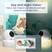 Babysense 5" HD Split-Screen Baby Monitor, Video Baby Monitor with 2 Cameras and Audio, Night Light, 960ft Range, Two-Way Audio, 4X Zoom, Night Vision, 4000mAh Battery
