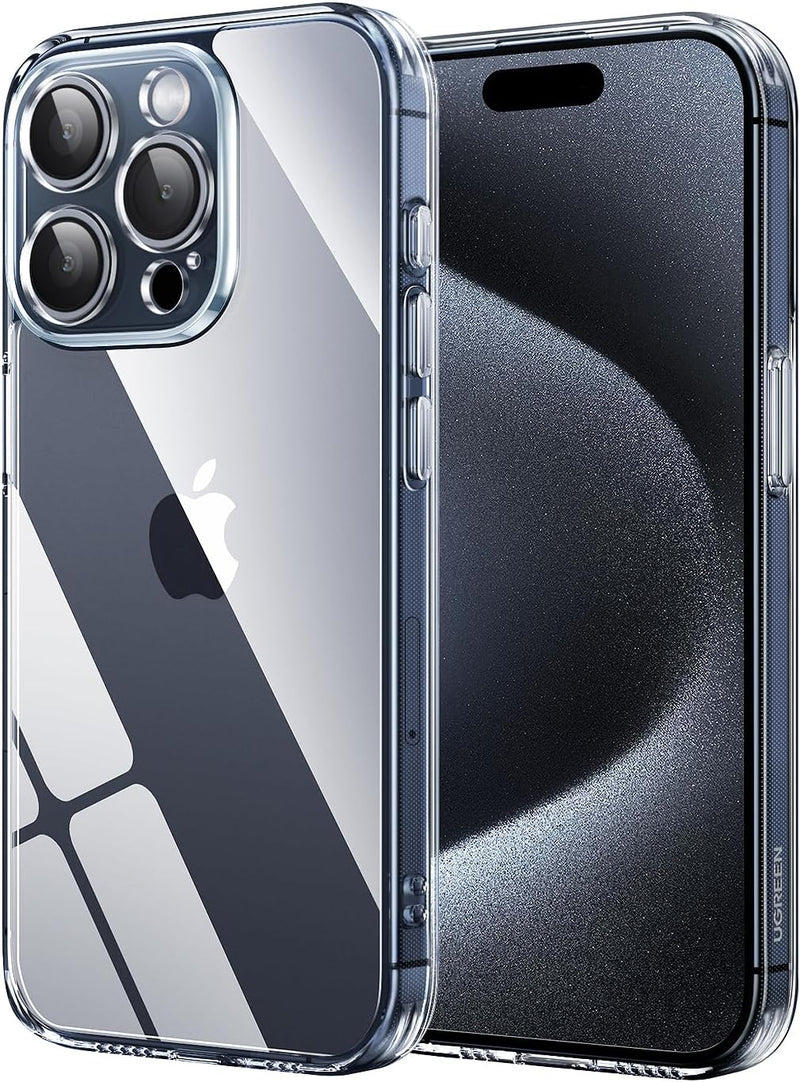 UGREEN for iPhone 17 Case Clear Cover, Military-Grade Protection, Upgrade iCrystal Anti-Yellowing Tech, Anti-Scratch, Camera Control Protective Cover, Ultra Slim Transparent Case - Clear iPhone 15 Pro