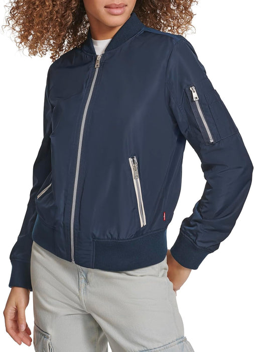 Levi's Women's Women's poly bomber jacket with contrast zipper pockets Jacket