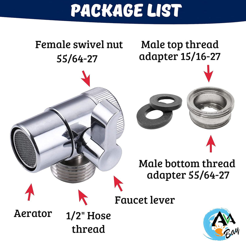 AVAbay 70-Inch Bidet Hose - Long Shower Head Stainless Steel Hose Bathroom Toilet Handheld Showerhead Sprayer Extension Replacement Part with Brass Coupler, Polished Chrome