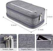 Pencil Case, Large Capacity Pencil Bag Pouch Pen Case Makeup Bag Stationery Desk Organizer with Big Compartments for Boys Girls Middle High School & Office Supplies (Grey)