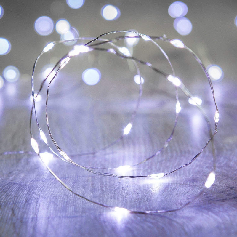 ANJAYLIA LED Fairy String Lights,ANJAYLIA 10Ft/3M 30leds Firefly String Lights Garden Home Party Wedding Festival Decorations Crafting Battery Operated Lights(Warm White) - White 1 Pack 30 LED 10 Ft (1 Pack)
