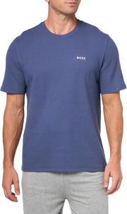 mens Waffle Contrast Logo Short-sleeve T-shirt Shirt - Blue Corn